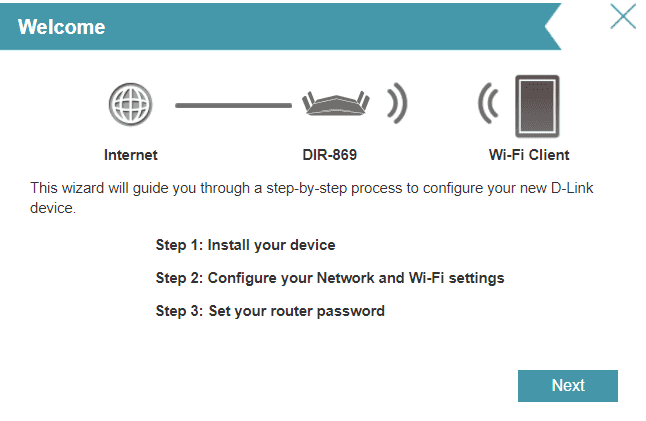 D-Link AC1750 wizard