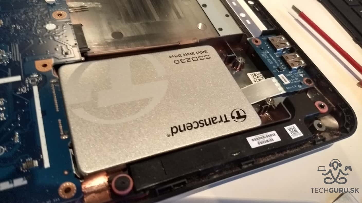 Výmena HDD za SSD HP 250 G3 osadený SSD230 Transcend