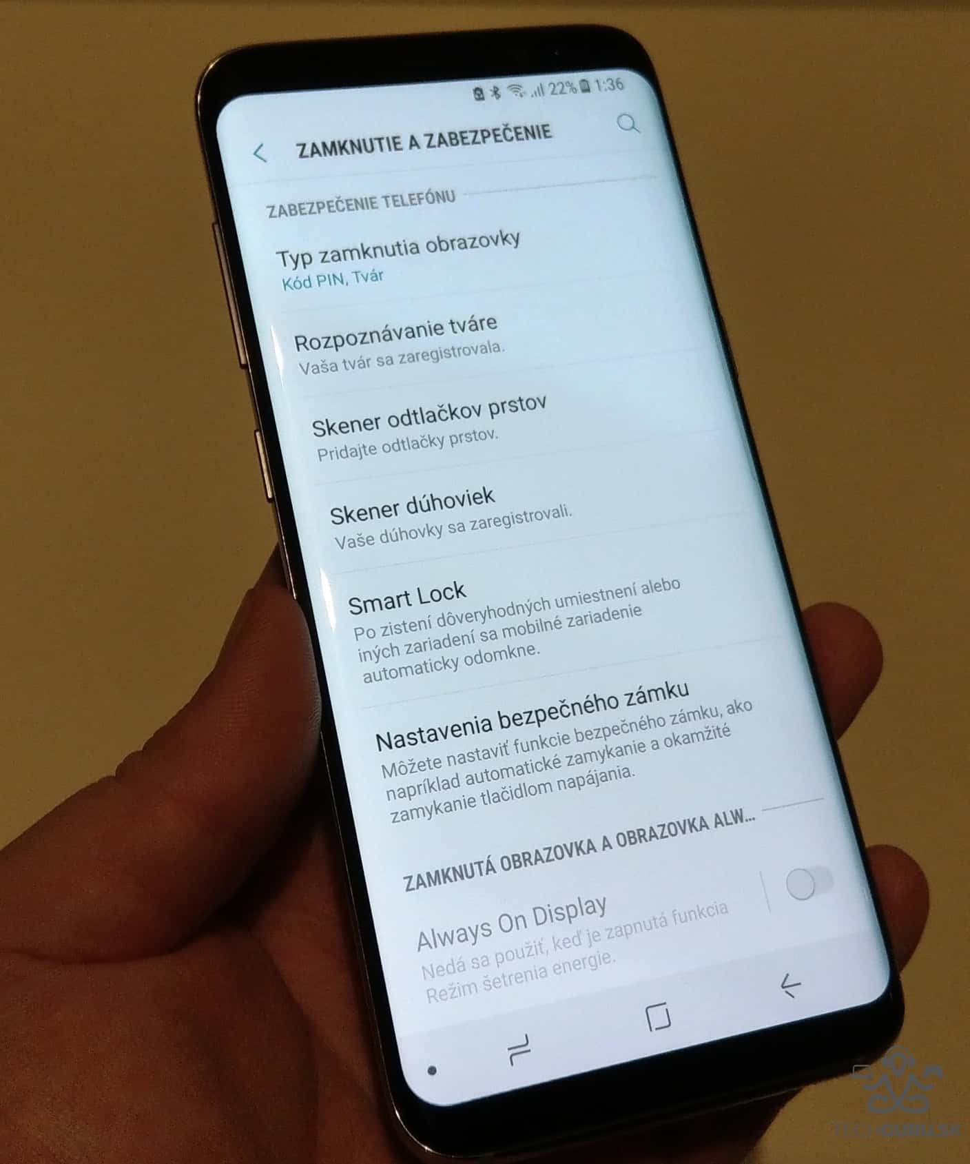 Samsung Galaxy S8 možnosti odomknutia