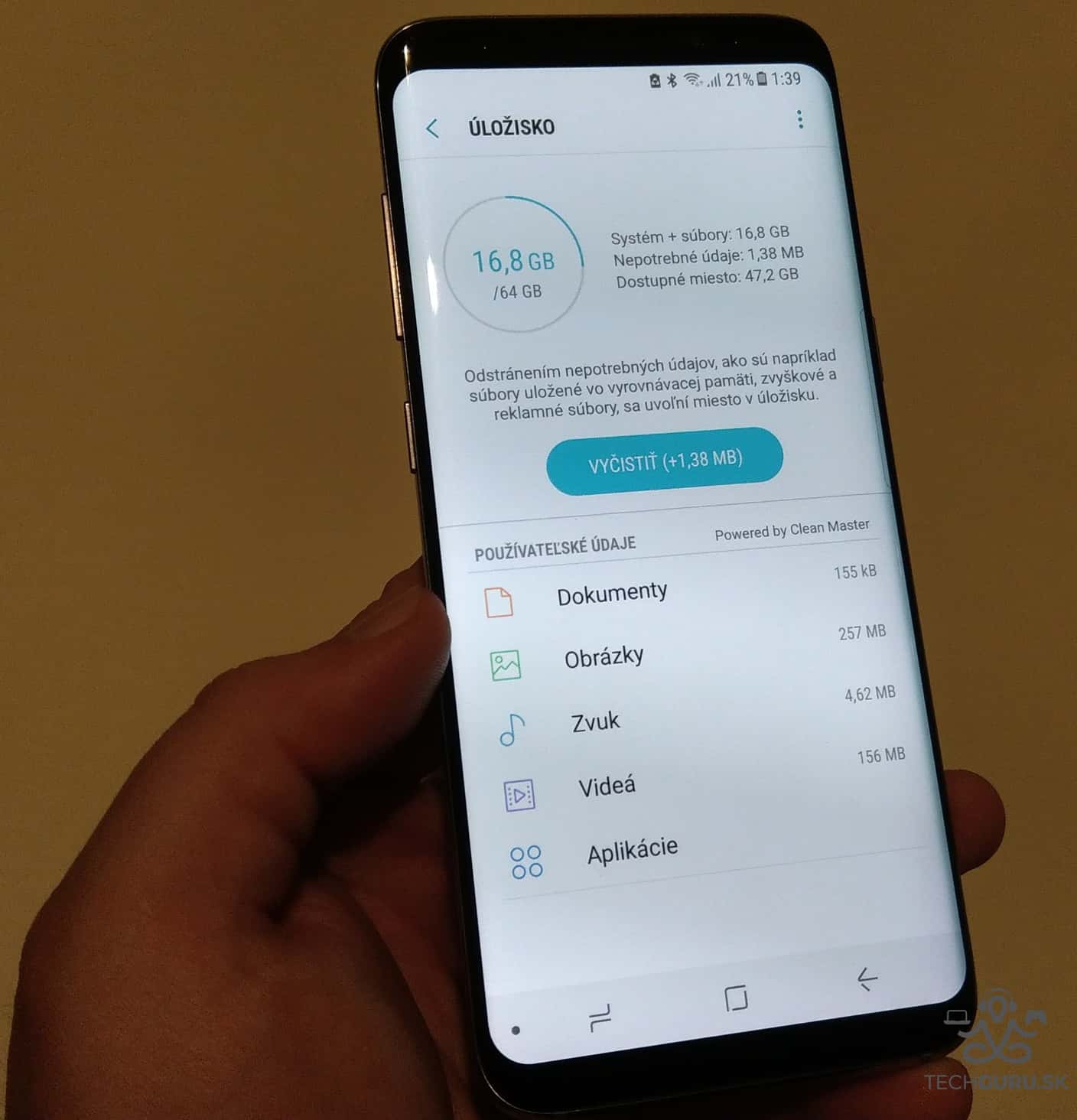 Samsung Galaxy S8 úložisko
