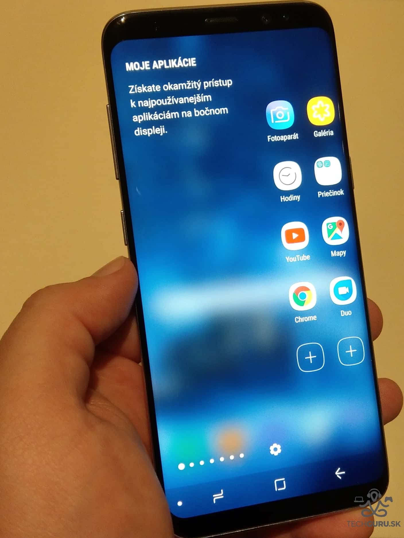 Samsung Galaxy S8 lišta s rýchlym prístupom