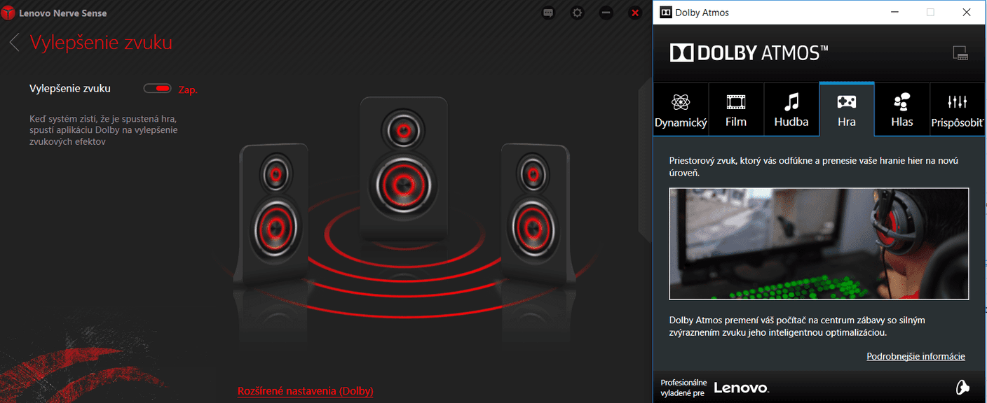 Lenovo Legion Y720 zvuk