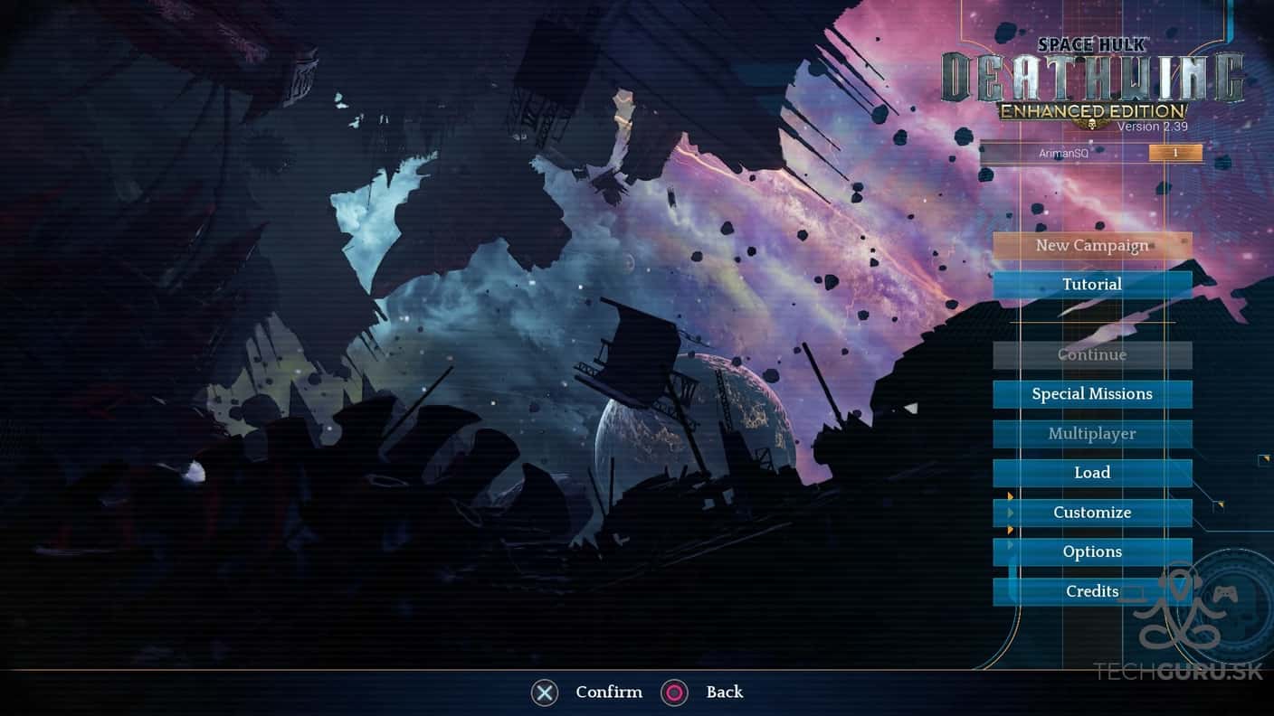 Space Hulk menu hry