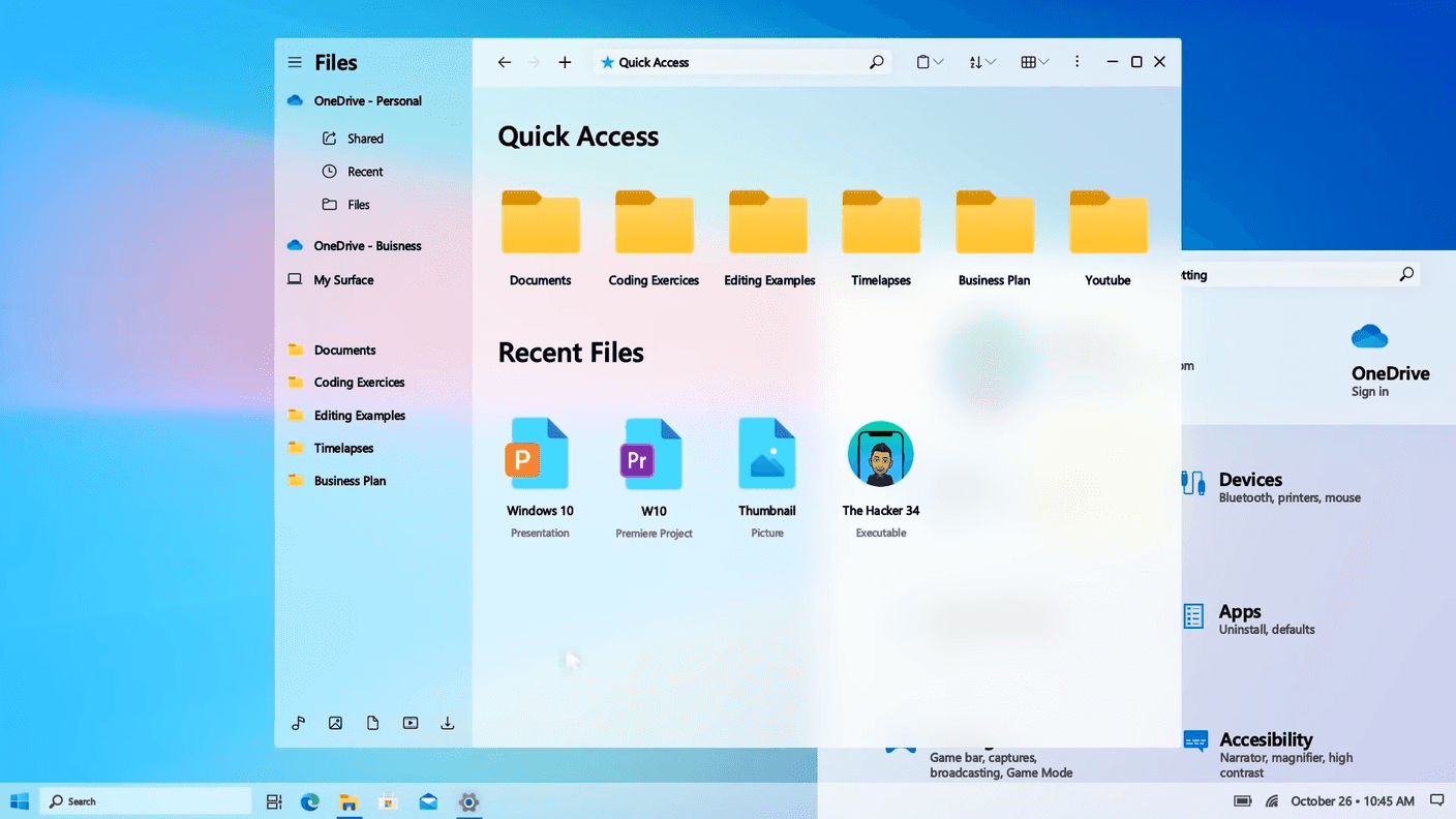 Náhled do Windows 10 Sun Valley
