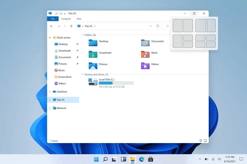 windows 11 snap menu