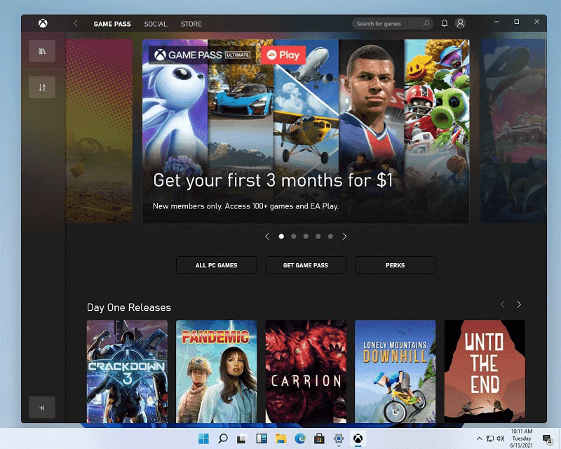 Windows 11 Xbox menu