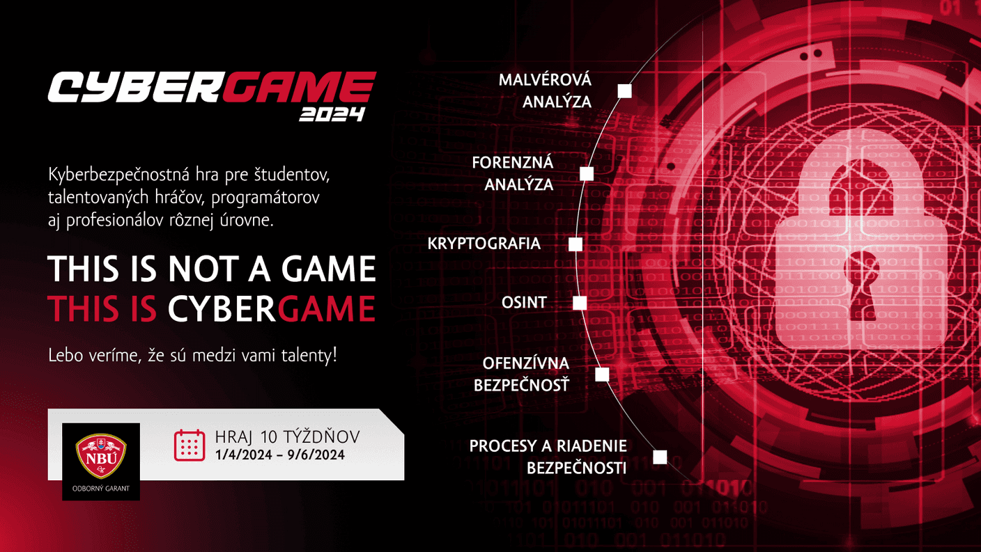 Národná kyberbezpečnostná hra CyberGame: hľadáme talenty!
